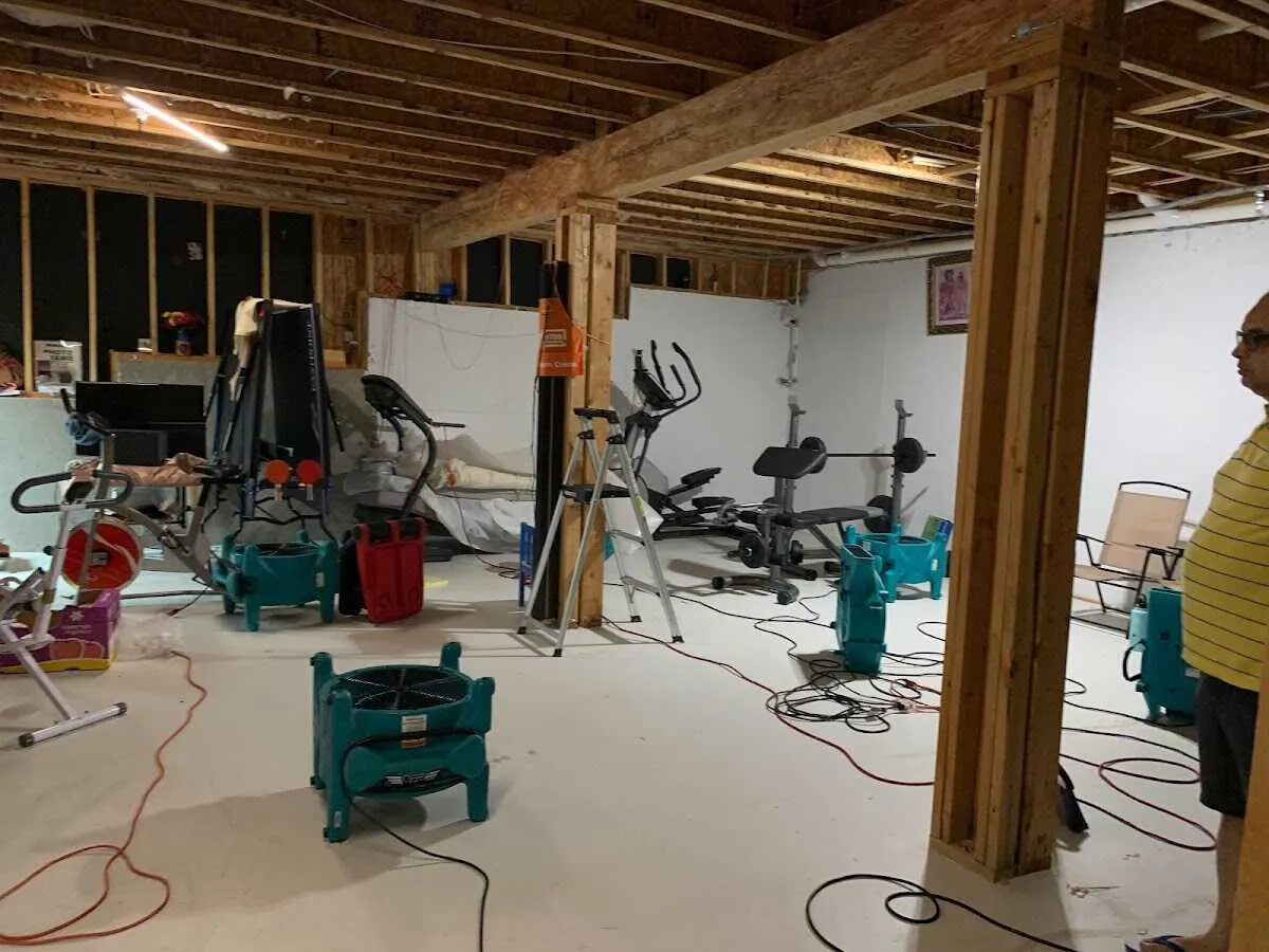 Basement drying equipment setup for Structural Drying in Fort Mitchell